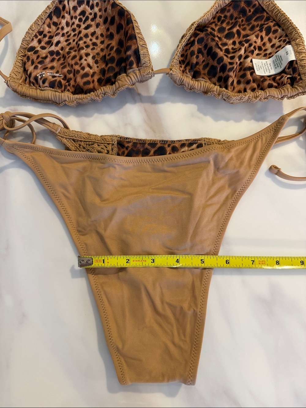 Aerie Sun Lovers Crochet Bikini Top and Tie-Side Bottoms Set Medium Beach Dune - Picture 16 of 16